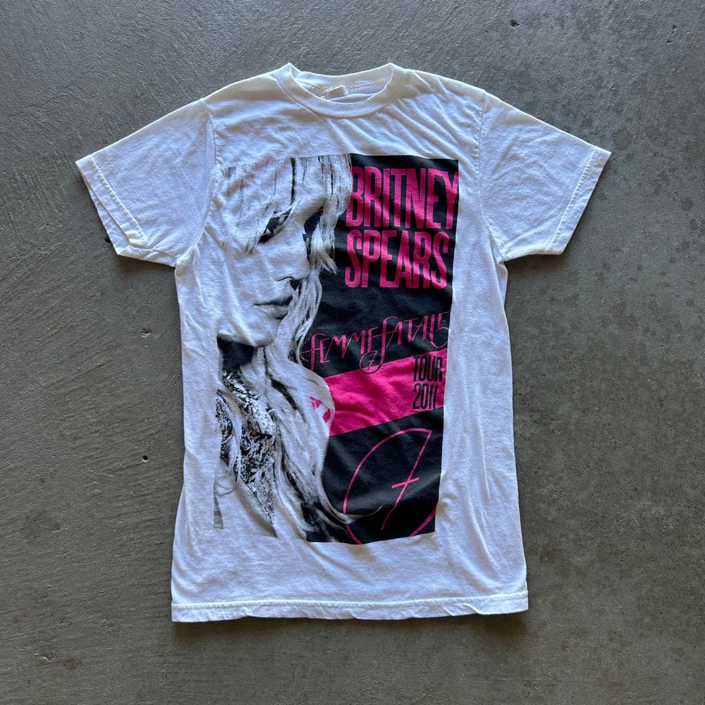 Britney Spears Shirt Size Small White 2011 Femme Fatale Tour Concert Pop Music